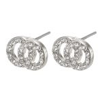 Pilgrim Double Circle Crystal Earrings
