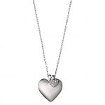 Pilgrim Silver Heart Crystal Necklace