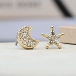 POM Moon And Star Gold Plated Earrings