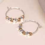 POM Star and Bead Drop Earrings