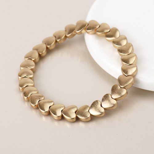 POM Golden Small Hearts Stretch Bracelet