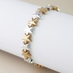 POM Mixed Metal Star Stretch Bracelet