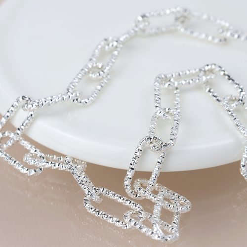 POM Silver Plated Paperchain Link Necklace