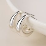 POM Silver Plated Smooth Curve Earrings