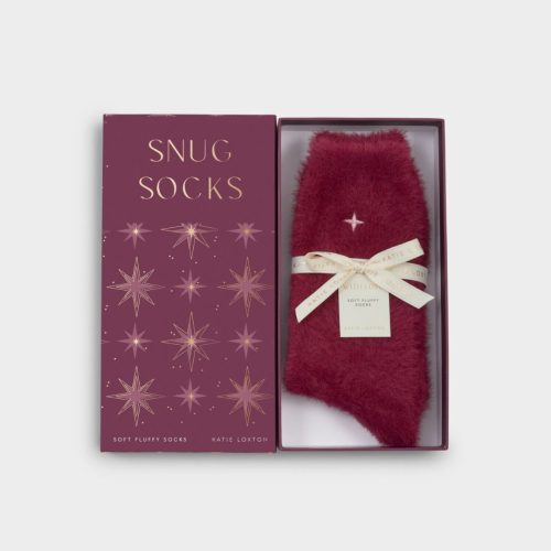 Katie Loxton Gift Boxed Fluffy Socks Cherry