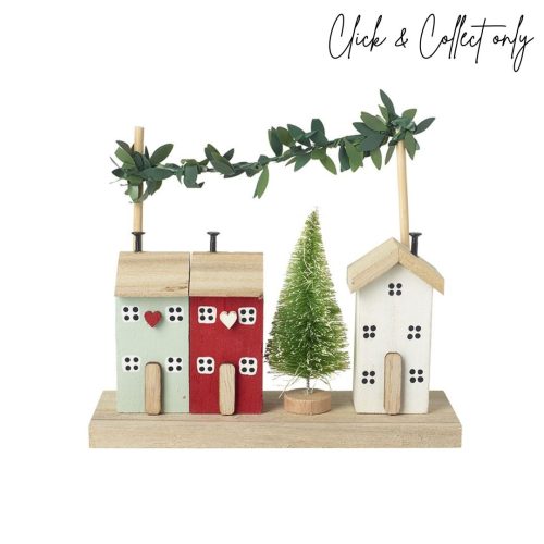 Christmas Wooden Houses Scene
