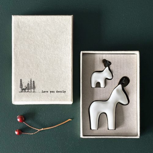 East of India Set of Two Mini Reindeers