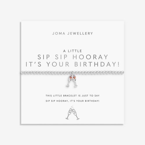 Joma Jewellery A Little Sip Sip Hooray Birthday Bracelet