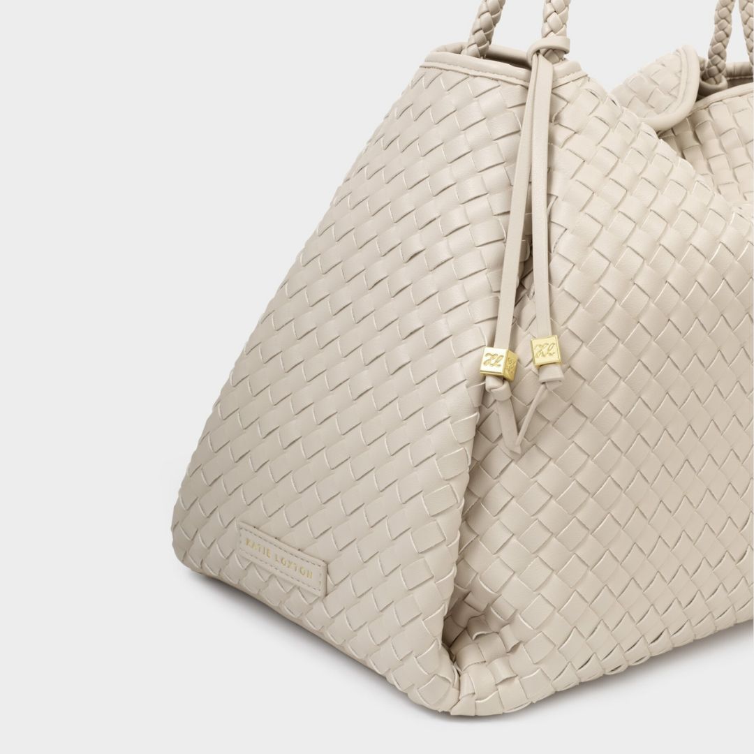 Katie Loxton Nova Hand Woven Large Shoulder Bag Oyster 3