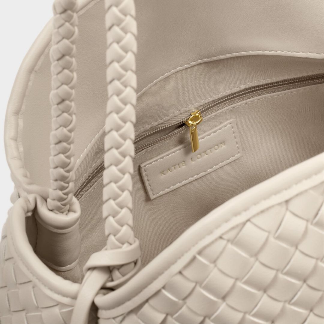 Katie Loxton Nova Hand Woven Large Shoulder Bag Oyster 4