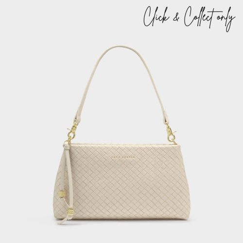 Katie Loxton Nova Woven Clutch Bag Oyster