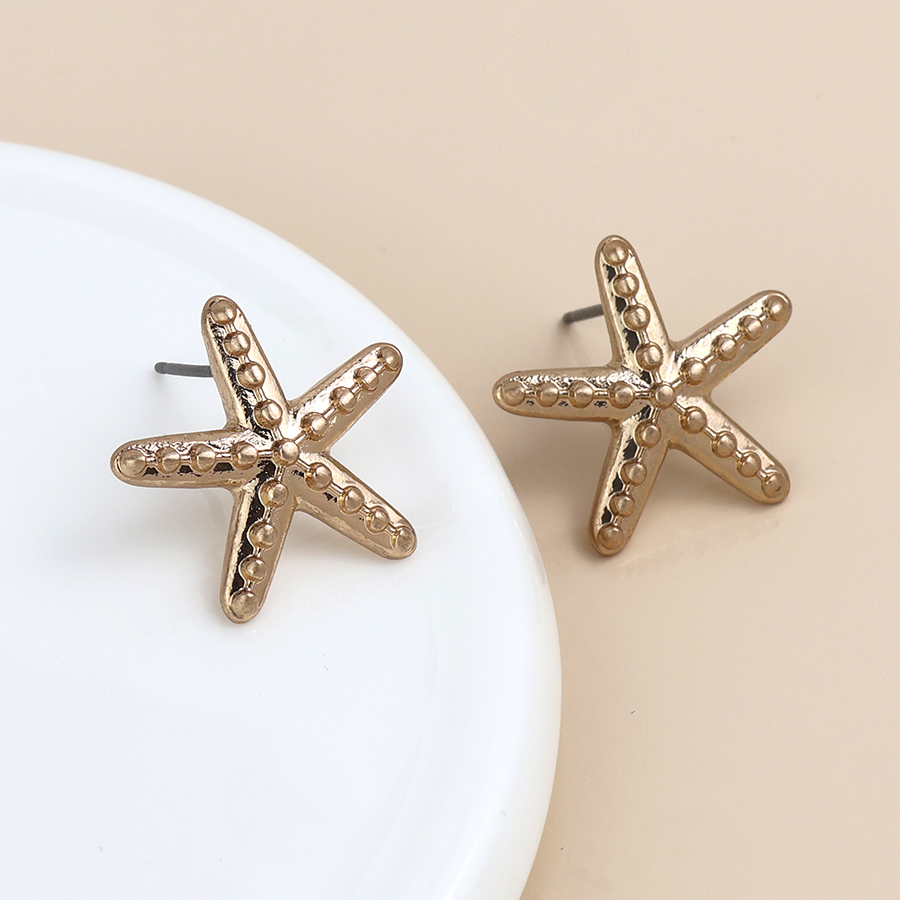 POM Golden Starfish Stud Earrings