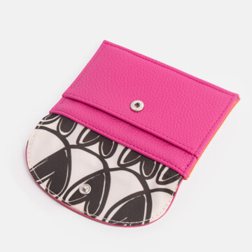 Bright pink and orange card holder coin purse 3