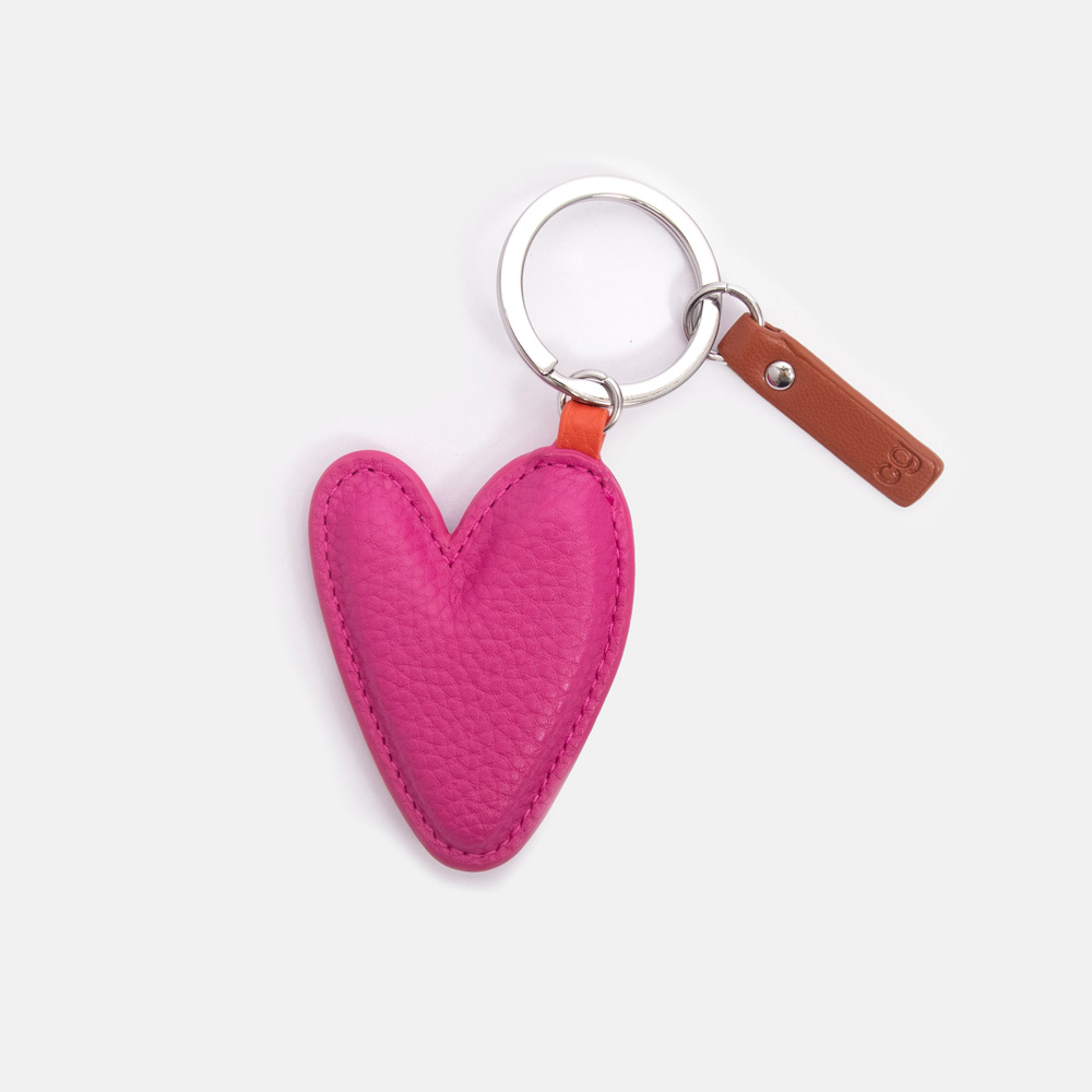 Fuchsia pink heart keyring