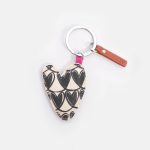 Caroline Gardner Linked Hearts Printed Heart Keyring