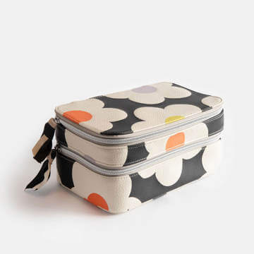 Caroline Gardner  Multi Flower Charcoal Make Up Bag Organiser