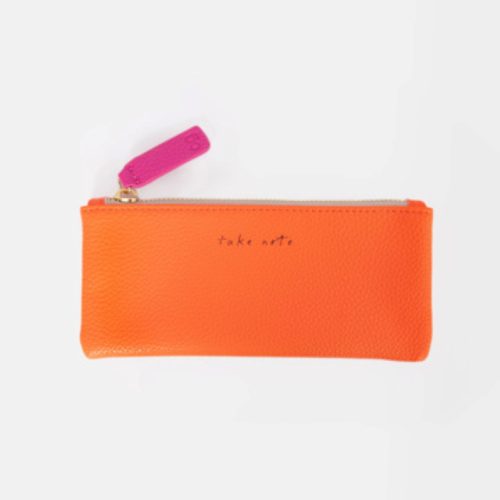 Caroline Gardner Orange Slogan Rectangle Pencil Case