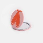 Caroline Gardner Pink & Orange Heart Round Pocket Mirror