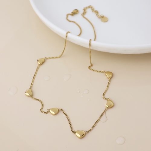 POM Waterproof Heart Station Necklace
