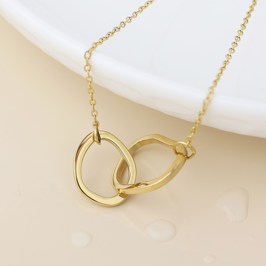 POM Waterproof Linked Hoops Necklace
