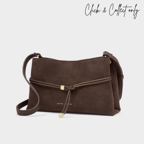 Katie Loxton Lori Suedette Crossbody Bag Chocolate